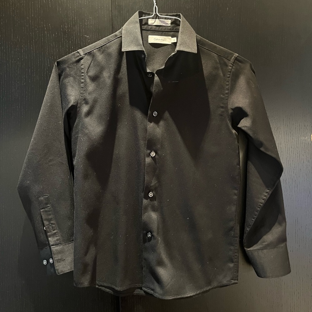 Boys Kids Black Button Down